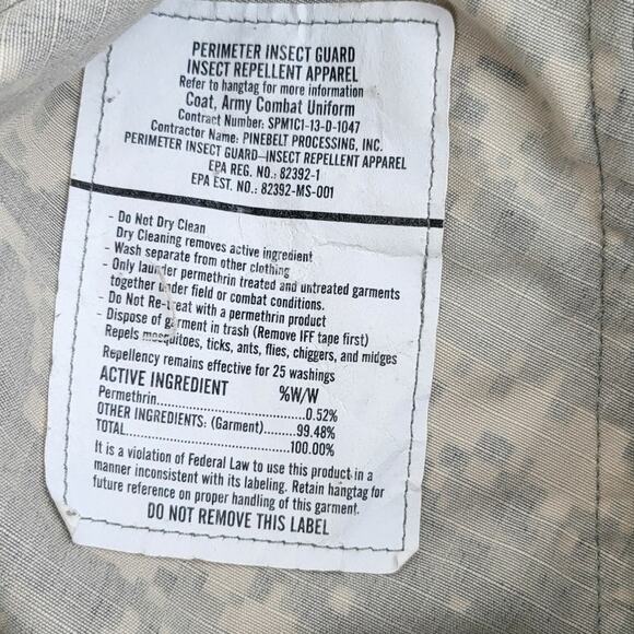 Army Combat Uniform Jacket Mens L Green Tan Digital Camo Inspect Repellent - Picture 6 of 8